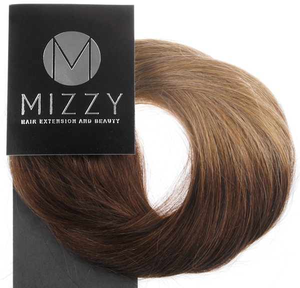 #4T10 Mörkbrun & Ljusbrun - Classic Dip Dye äkta löshår remy clip-on